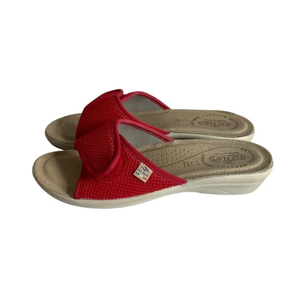 Fly Flot Anatomic Anti Shock Wedge Cloth Slip On Sandals Women EU 40 Italy Made - Picture 2 of 6